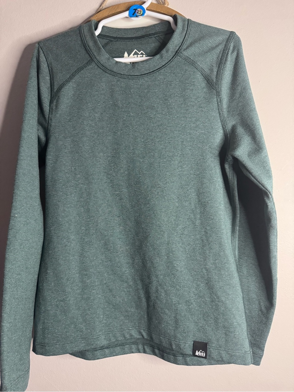 REI Kids Long-Sleeve Crewneck Top in Heather Teal Green